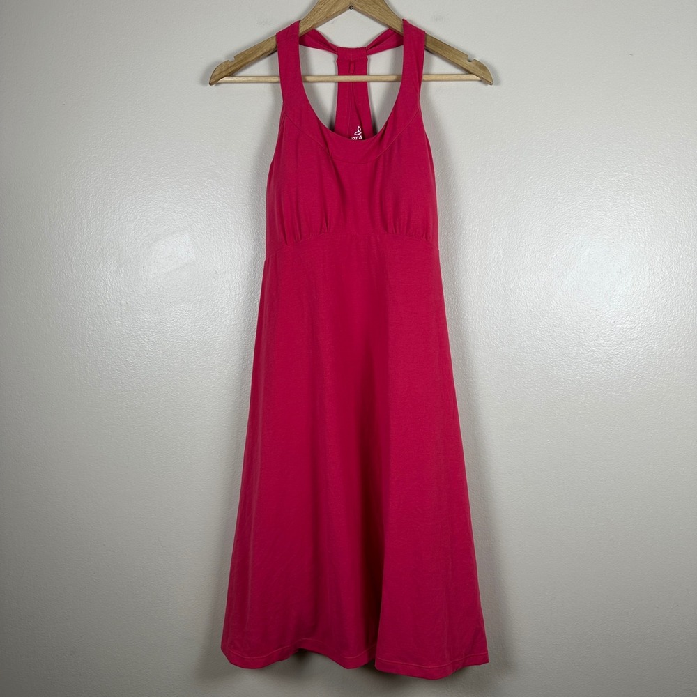prAna Women's XL Dress Pink Racerback Empire Waist Athleisure Knee Length